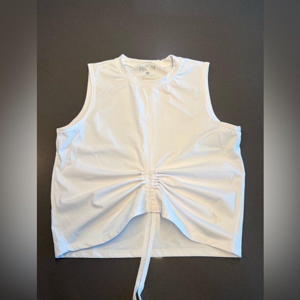 Elegant White Sleeveless Muscle Tee